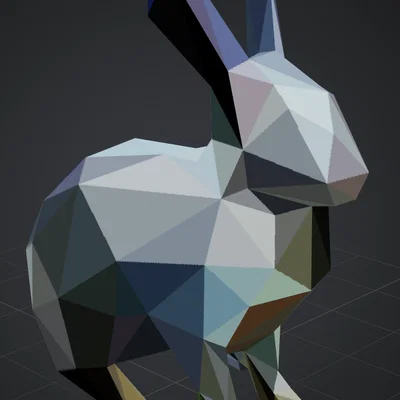 Mô hình chú thỏ Low Poly in 3D cực đẹp và dễ thương