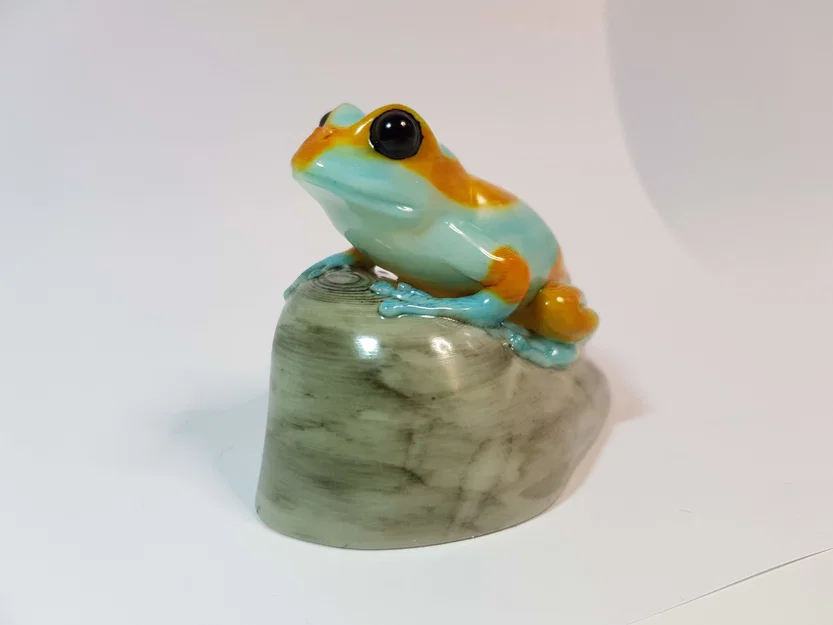 Mô hình ếch 3D trên đá (Frog on a rock) - Image 1