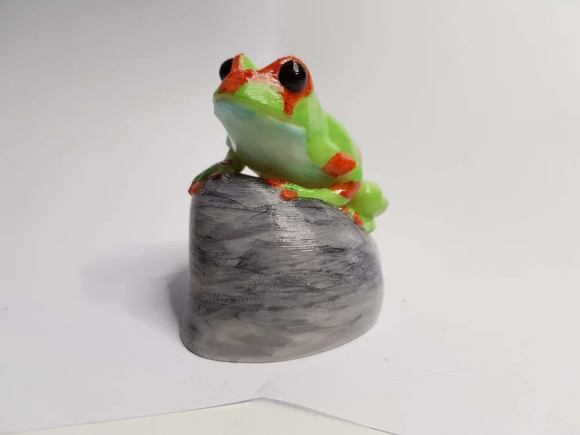 Mô hình ếch 3D trên đá (Frog on a rock) - Image 3