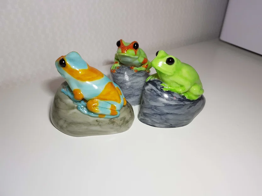 Mô hình ếch 3D trên đá (Frog on a rock) - Image 4