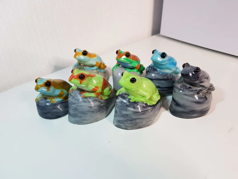 Mô hình ếch 3D trên đá (Frog on a rock) - Image 5