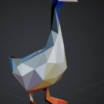 Mô hình chú ngỗng Low Poly trang trí bàn làm việc cực đẹp