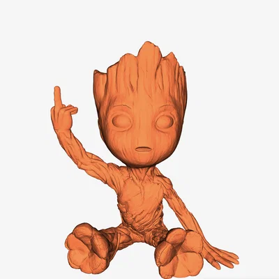 Chậu cây Baby Groot giơ ngón giữa (Middle Finger) V2