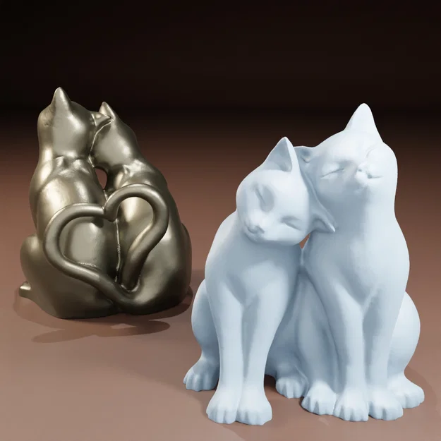 Mèo Smooth & Low Poly với đuôi hình trái tim (Heart Tails) - Image 1