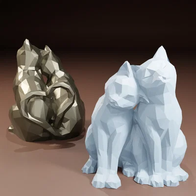 Mèo Smooth & Low Poly với đuôi hình trái tim (Heart Tails)