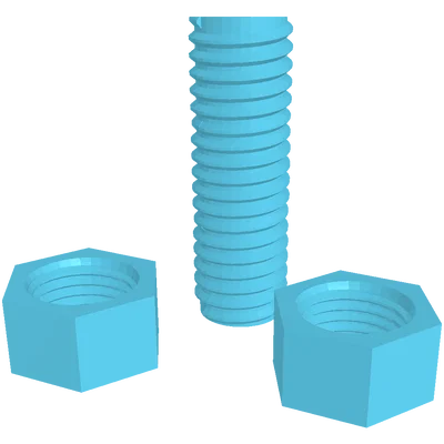 Bộ mô hình ốc vít và đai ốc (Nuts and Bolts) in 3D tiện lợi