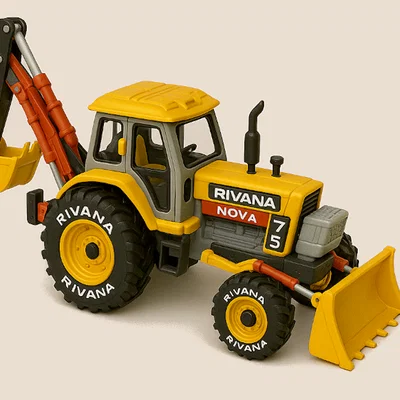Máy Kéo Thời Liên Xô Màu Vàng Kèm Tay Đào (Backhoe)