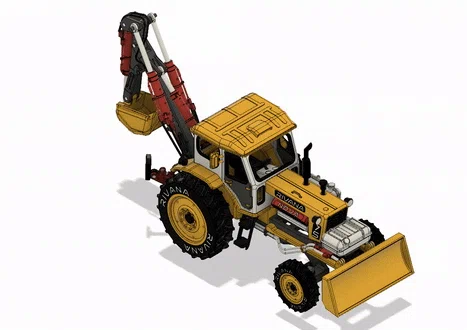 Máy Kéo Thời Liên Xô Màu Vàng Kèm Tay Đào (Backhoe) - Image 2