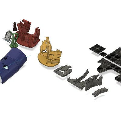 Bộ 18 Mô Hình Địa Hình Đổ Nát Rubble Terrain Cho Wargame Sci-Fi