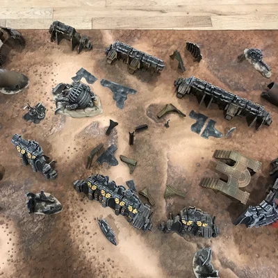 Bộ 18 Mô Hình Địa Hình Đổ Nát Rubble Terrain Cho Wargame Sci-Fi