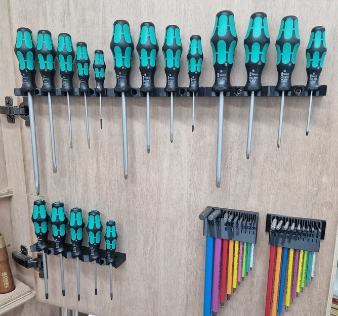 Giá treo/Organizer tường cho tua vít Wera Kraftform (3D printed) - Image 8