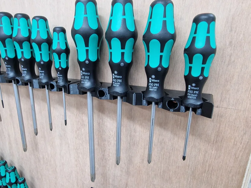Giá treo/Organizer tường cho tua vít Wera Kraftform (3D printed) - Image 9