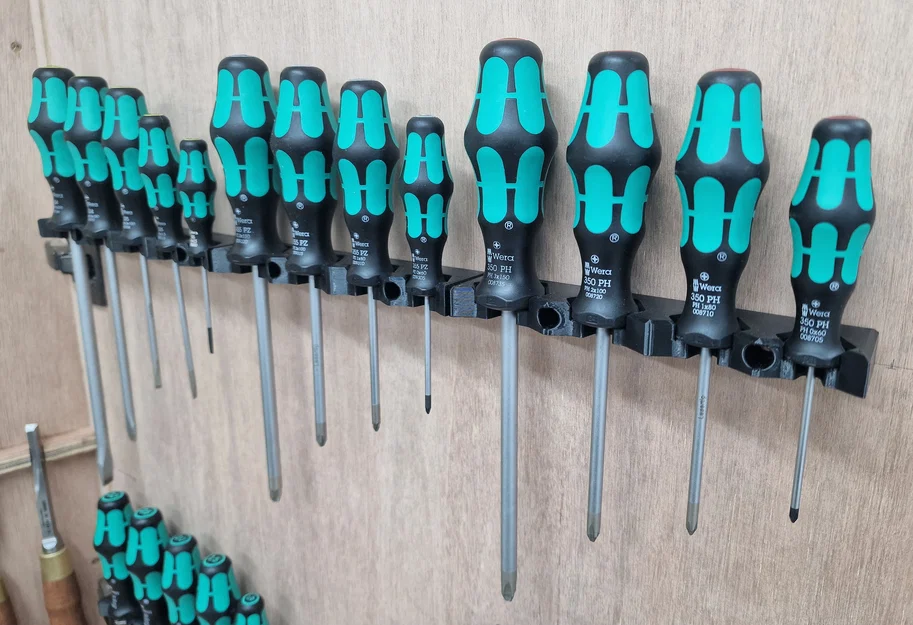 Giá treo/Organizer tường cho tua vít Wera Kraftform (3D printed) - Image 10