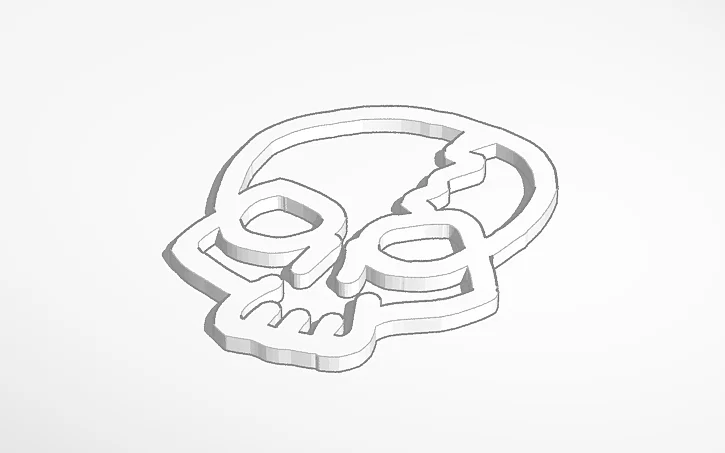 Mô hình trang trí hình đầu lâu 2D Skull đơn giản, dễ in 3D - Image 1