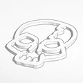 Mô hình trang trí hình đầu lâu 2D Skull đơn giản, dễ in 3D - Thumbnail 1