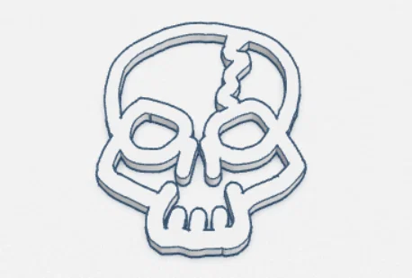 Mô hình trang trí hình đầu lâu 2D Skull đơn giản, dễ in 3D - Image 2