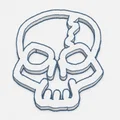 Mô hình trang trí hình đầu lâu 2D Skull đơn giản, dễ in 3D - Thumbnail 2