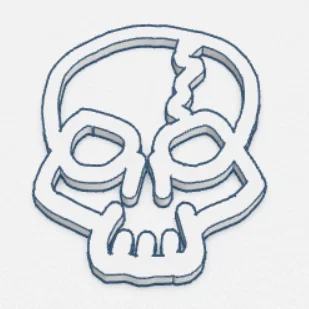Mô hình trang trí hình đầu lâu 2D Skull đơn giản, dễ in 3D