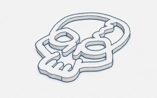Mô hình trang trí hình đầu lâu 2D Skull đơn giản, dễ in 3D - Image 3
