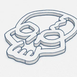 Mô hình trang trí hình đầu lâu 2D Skull đơn giản, dễ in 3D