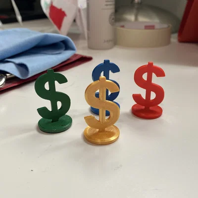 Token hình đồng đô la ($) cho trò chơi Board Game (In 3D)