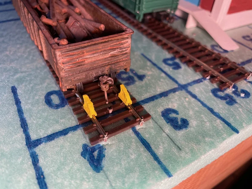 Chặn bánh xe tỉ lệ HO (HO Scale Wheel Stop) - Image 3