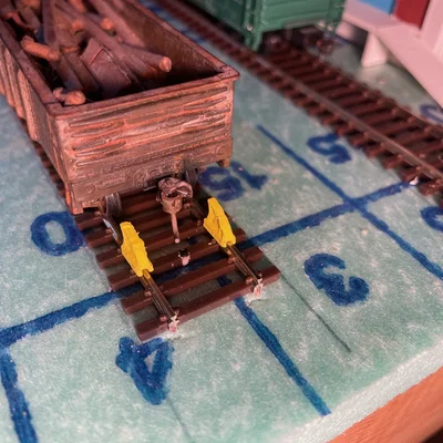 Chặn bánh xe tỉ lệ HO (HO Scale Wheel Stop)