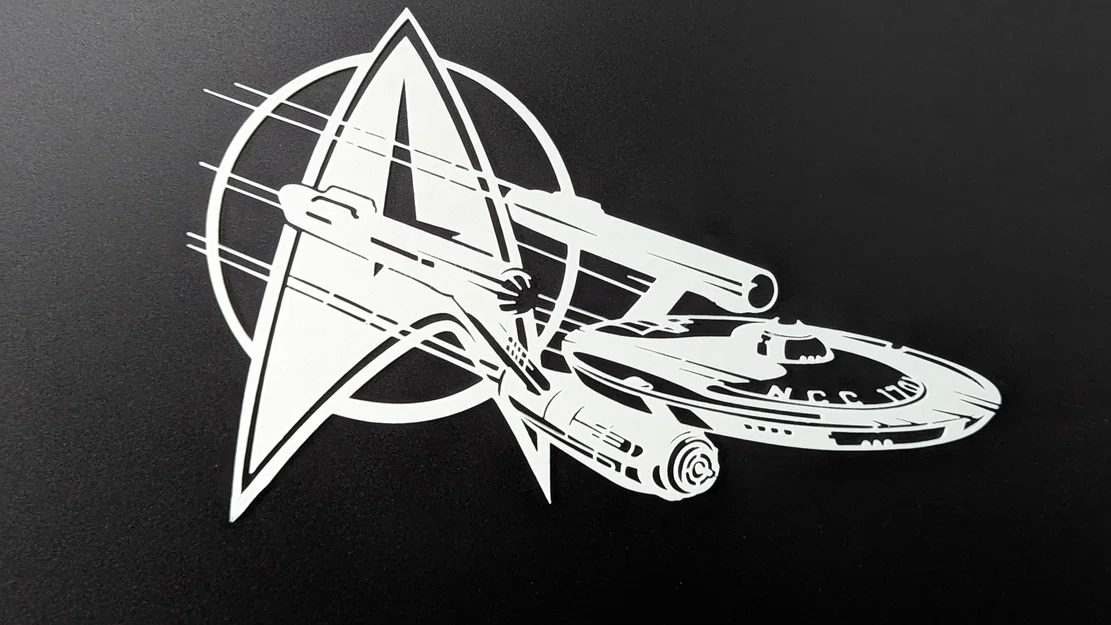 Art trang trí thùng PC Star Trek Enterprise NCC-1701 (Starfleet) bản in 3D - Image 1