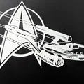 Art trang trí thùng PC Star Trek Enterprise NCC-1701 (Starfleet) bản in 3D - Thumbnail 1