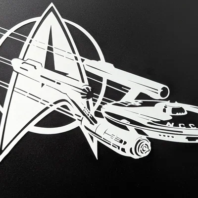 Art trang trí thùng PC Star Trek Enterprise NCC-1701 (Starfleet) bản in 3D