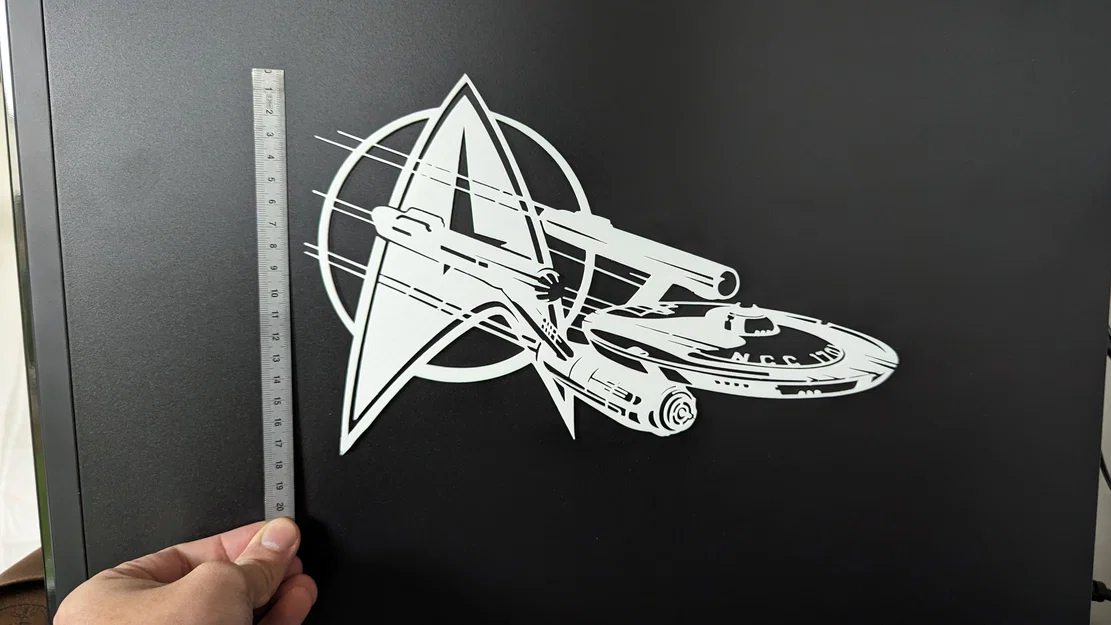 Art trang trí thùng PC Star Trek Enterprise NCC-1701 (Starfleet) bản in 3D - Image 4