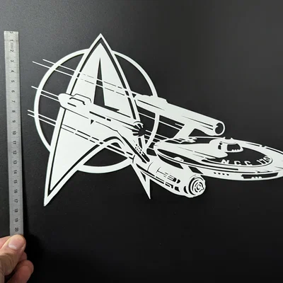 Art trang trí thùng PC Star Trek Enterprise NCC-1701 (Starfleet) bản in 3D