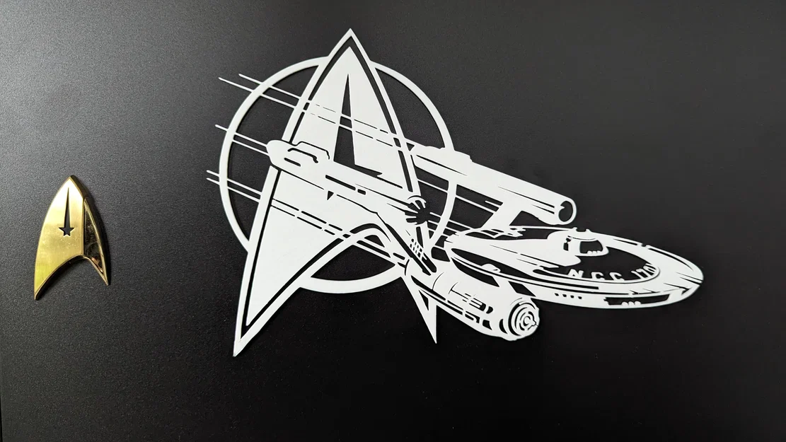 Art trang trí thùng PC Star Trek Enterprise NCC-1701 (Starfleet) bản in 3D - Image 5