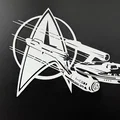 Art trang trí thùng PC Star Trek Enterprise NCC-1701 (Starfleet) bản in 3D - Thumbnail 5