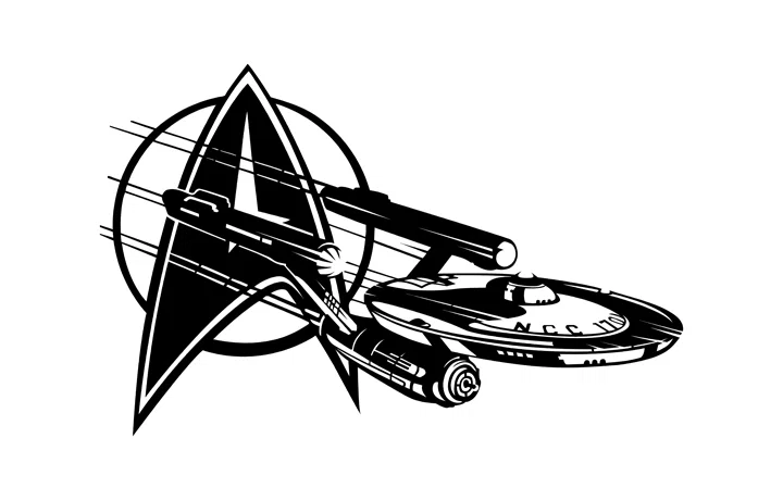 Art trang trí thùng PC Star Trek Enterprise NCC-1701 (Starfleet) bản in 3D - Image 7