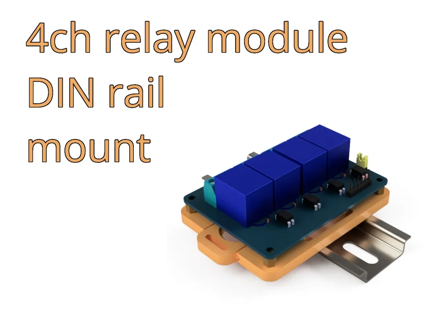 Giá đỡ module relay 4 kênh gắn ray DIN - Image 1