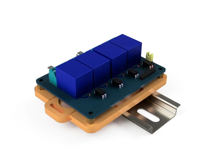 Giá đỡ module relay 4 kênh gắn ray DIN - Image 2