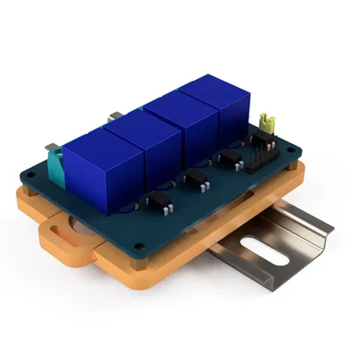 Giá đỡ module relay 4 kênh gắn ray DIN
