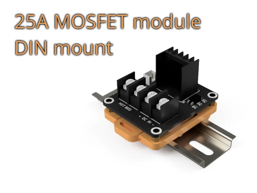 Giá đỡ module MOSFET 25A gắn ray DIN - Image 1