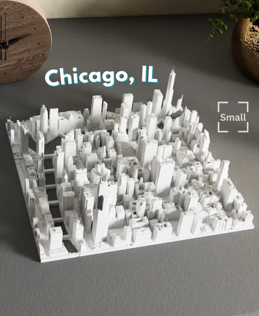 Chicago, IL Mini Cityscape Detailed – Mô hình cityscape Chicago mini siêu chi tiết - Image 1