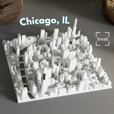 Chicago, IL Mini Cityscape Detailed – Mô hình cityscape Chicago mini siêu chi tiết