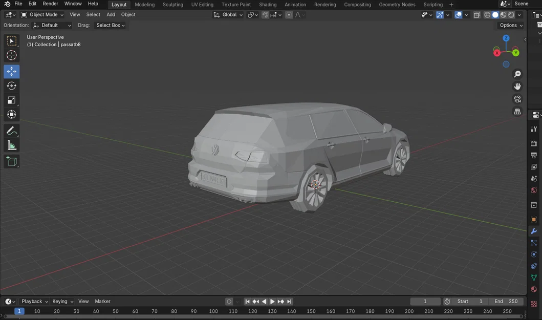 Mô hình Low Poly 2019 Volkswagen Passat Estate - Image 2