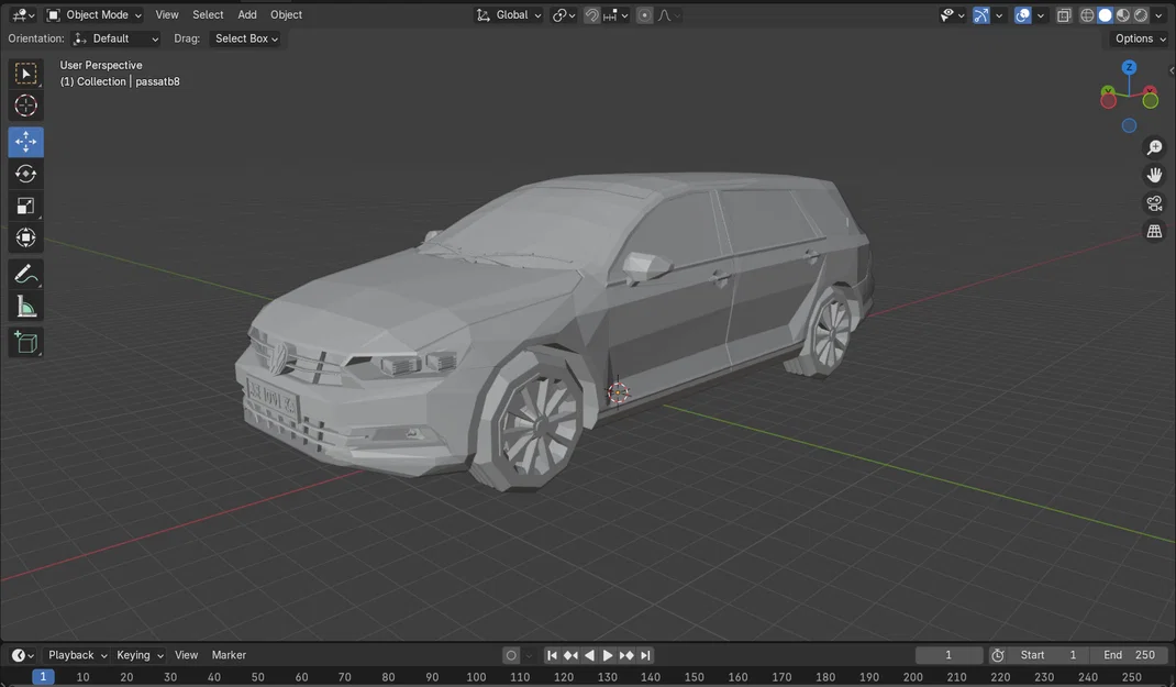 Mô hình Low Poly 2019 Volkswagen Passat Estate - Image 3