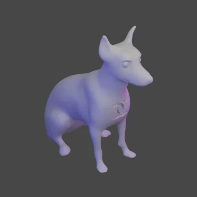 Mô hình 3D chú chó Doberman phong cách Chanel độc đáo