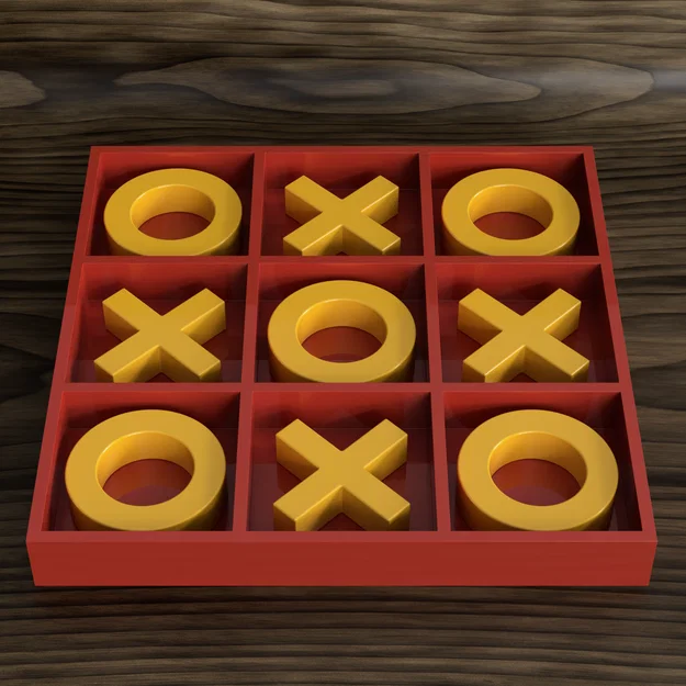 Bộ trò chơi cờ caro (Tic Tac Toe) 3D đơn giản dễ in - Image 2