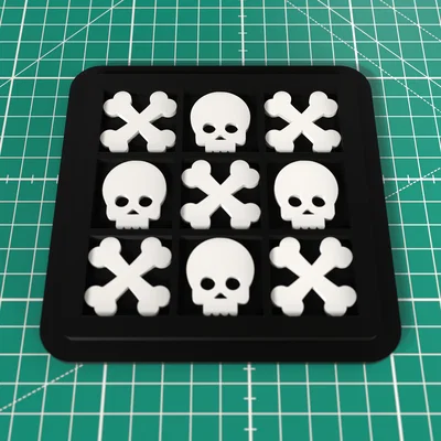 Bộ cờ caro Halloween (Tic Tac Toe) với quân cờ đầu lâu cực chất