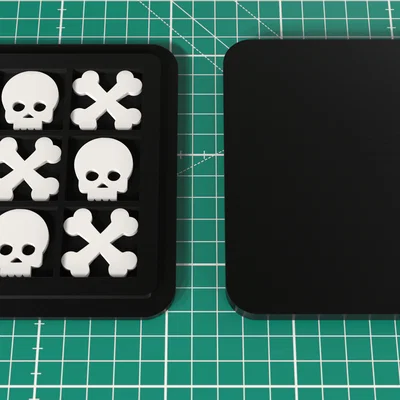 Bộ cờ caro Halloween (Tic Tac Toe) với quân cờ đầu lâu cực chất