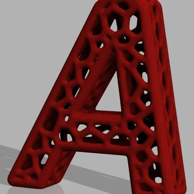 Bộ chữ cái 3D thiết kế họa tiết Voronoi nghệ thuật (A-Z)