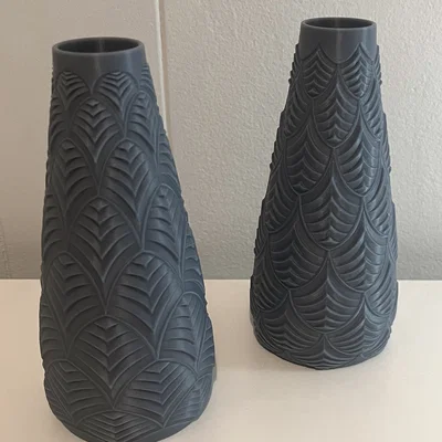 Bộ bình hoa họa tiết lá (Leaf Vase) in 3D độc đáo