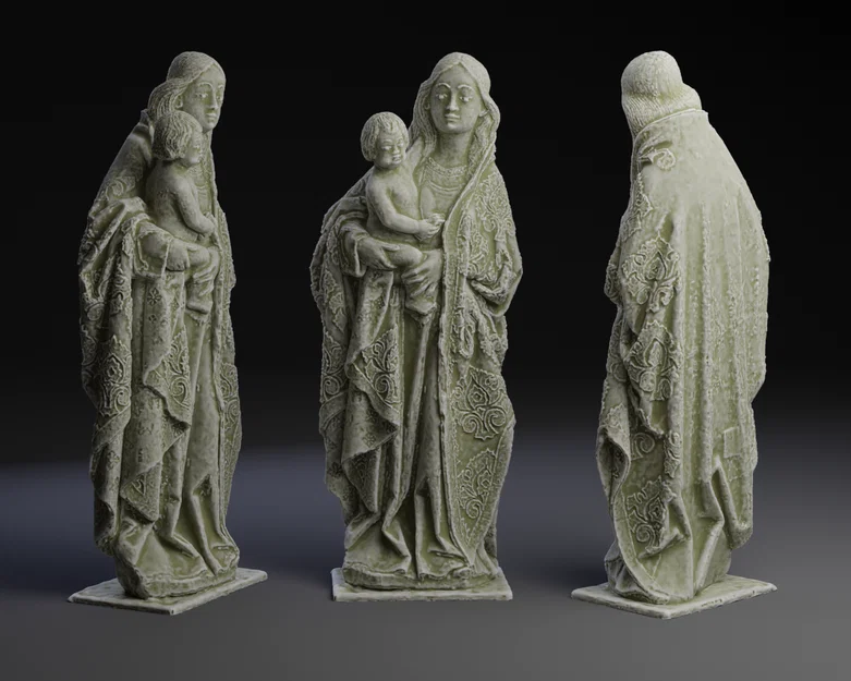 Tượng Đức Mẹ và Chúa Hài Đồng - Mô hình 3D chi tiết cao - Image 1